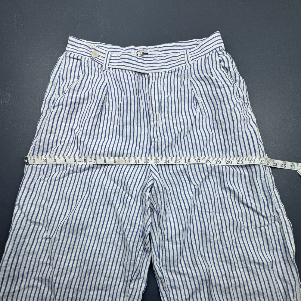 Madewell Navy & White Vertical Stripe Wide-Leg Pants - Picture 9 of 12